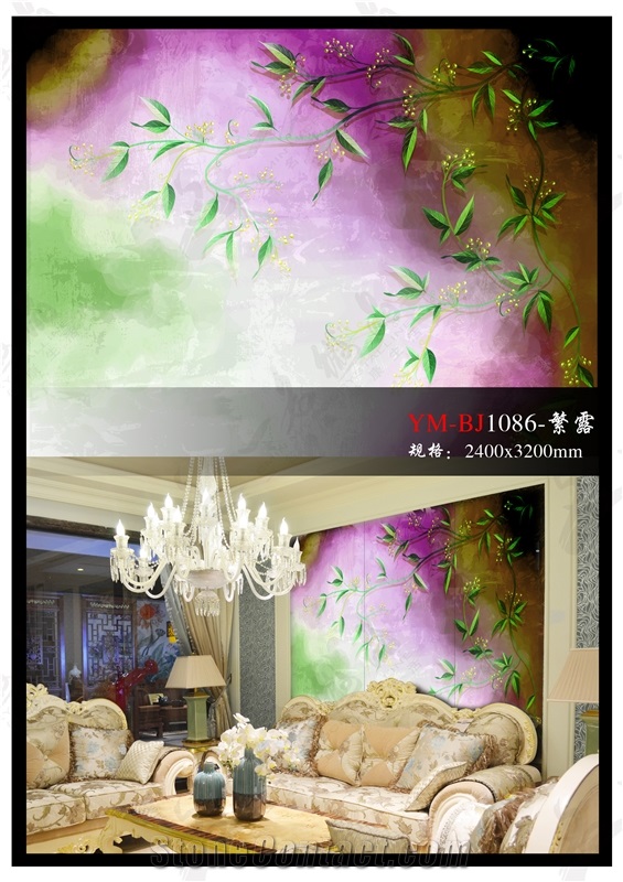 Nano Glass Stone Background Wall Design 05