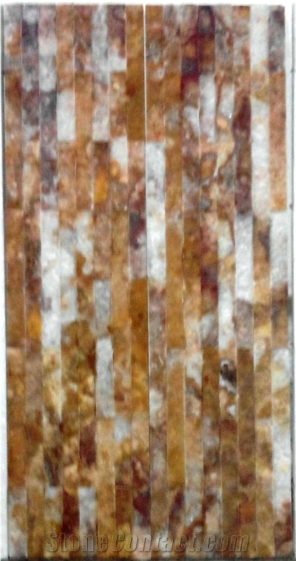 Breccia Onyx Split Face Mosaic Tile, Brown Onyx Mosaic