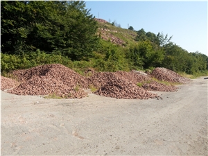 Quarry Kirchevo Sandstone, Bulgaria - Red Sandstone Cube Stone & Pavers