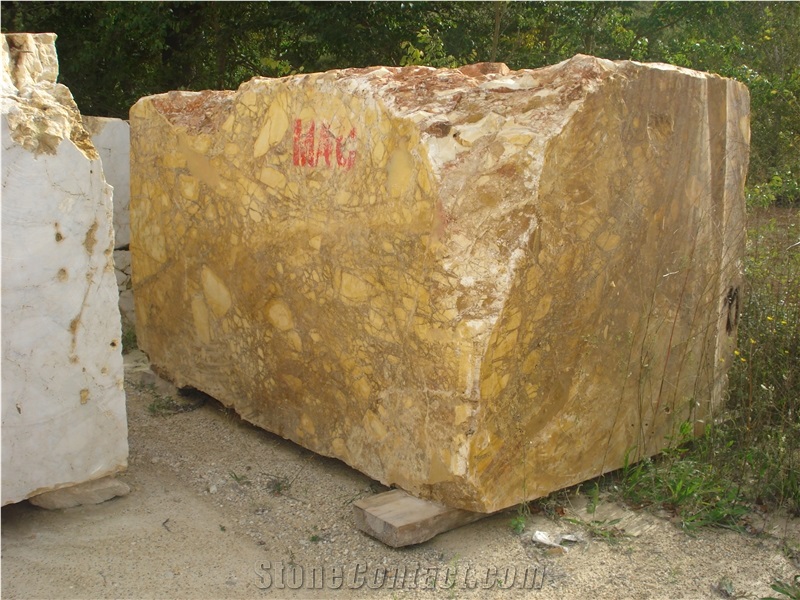 Giallo Siena Marble Blocks, Broccatello Marble Block, Yellow Marble Blocks Italy