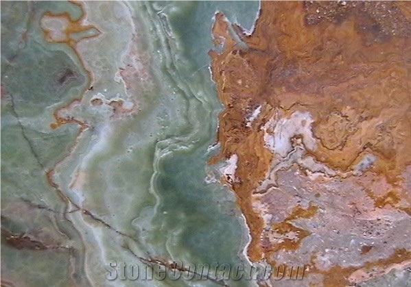 Multi-Green-Onyx Slabs & Tiles, Multicolor Green Onyx Slabs & Tiles