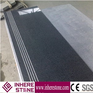 Dark Gray G654 Granite Stairs, China Impala Black, Padang Dark Black, Sesame Black Granite Steps