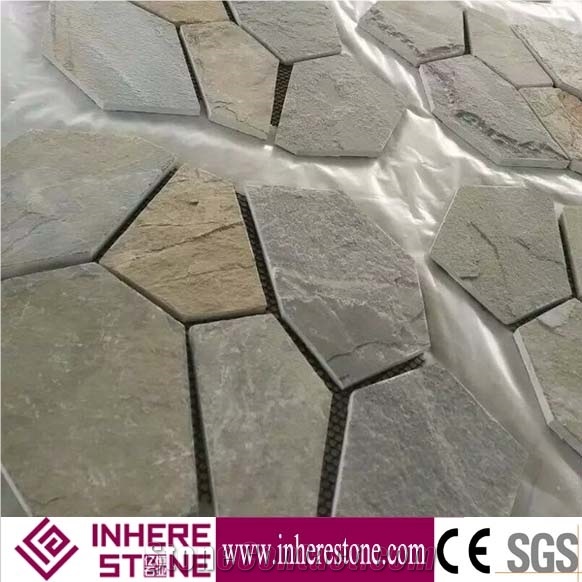 Slate Random Flagstone / Rusty Slate Flagstone / Landscaping Stones / Crazy Stone / Irregular Flagstone Landscape, Grey Slate Slate Blocks