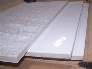 White Crystallized Glass with Porcelain Backing