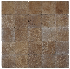 Small Tumbled Tile, Noce Travertine