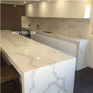 High Craftsmanship Calacatta Pattern Quartz Stone Kitchen Countertop