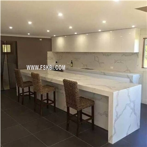 High Craftsmanship Calacatta Pattern Quartz Stone Kitchen Countertop