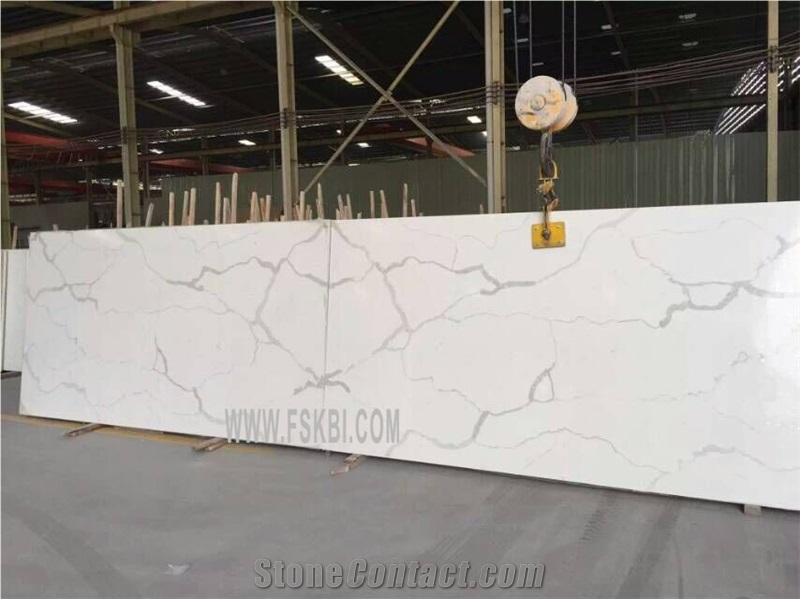 High Craftsmanship Calacatta Pattern Quartz Stone Kitchen Countertop