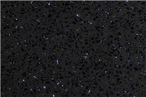 High Quality Quartz Stone Slab with Luxury Blue Reflective Glass