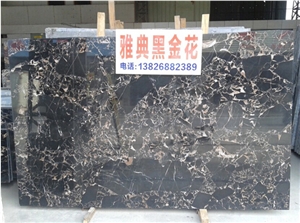 Nero Portoro Marble Slabs & Tiles, China Portoro Black Marble, Athens Golden Black Marble , Chinese Nero Portoro Marble,Montmartre Marble