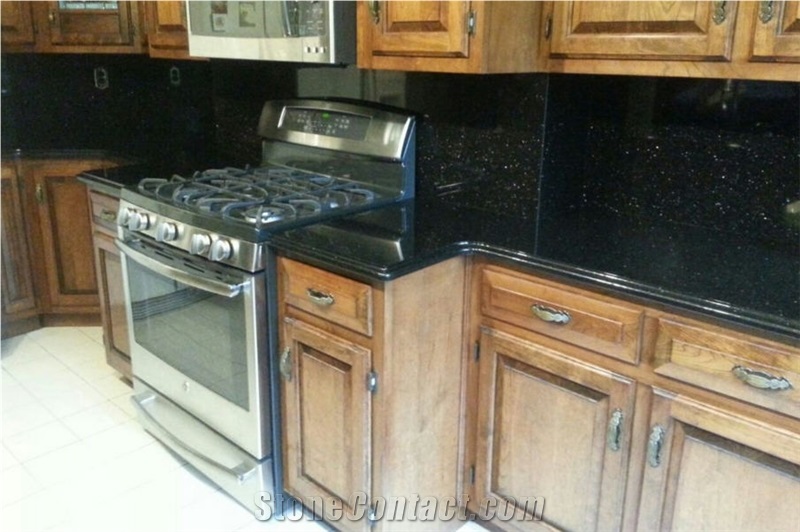 Quartz Countertops with an Undermount Sink, Black Quartz Vanity Tops, Kitchen Countertops