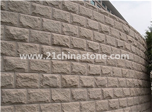 Blocks Stock-Beige Mushroom Stone/ G682 Padang Giallo Granite/ Rust Yellow Granite Mushroom Stone Split Face for Wall Cladding