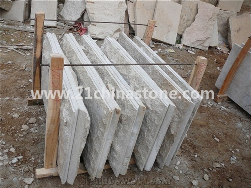 Blocks Stock-Beige Mushroom Stone/ G682 Padang Giallo Granite/ Rust Yellow Granite Mushroom Stone Split Face for Wall Cladding