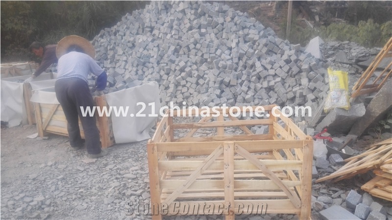 G603 Granite Cube Stone/Bianco Crystal Grey Granite Cobble Stone Pavers Stepping