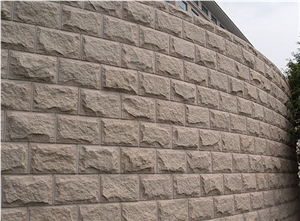 G682 Sunset Rust Yellow Granite Mushroom Stone for Wall Cladding- Split Face Exterior Stone