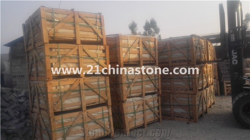 Hot Sale-China G603 Granite Bianco Sardo Crystal Granite Cube Stone/Cobble Stone Flooring Paver Landscaping Stone
