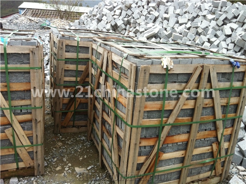 Hot Sale-Own Factory G654 Granite Cubestone/ Sesame Grey/ Pandang Dark Grey Granite Cube Stone Pavers/ Exterior Stone for Landscaping Stone