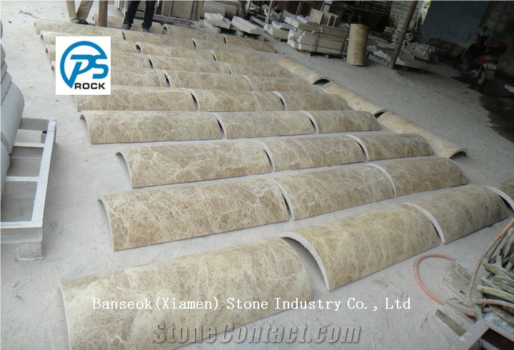 Light Emperador Columns, Marble Columns, Brown Marble Columns