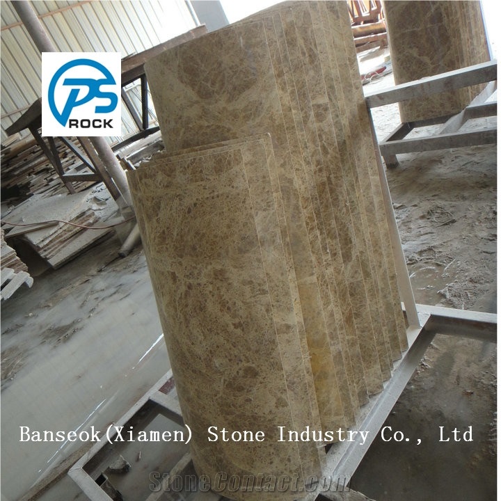 Light Emperador Columns, Marble Columns, Brown Marble Columns