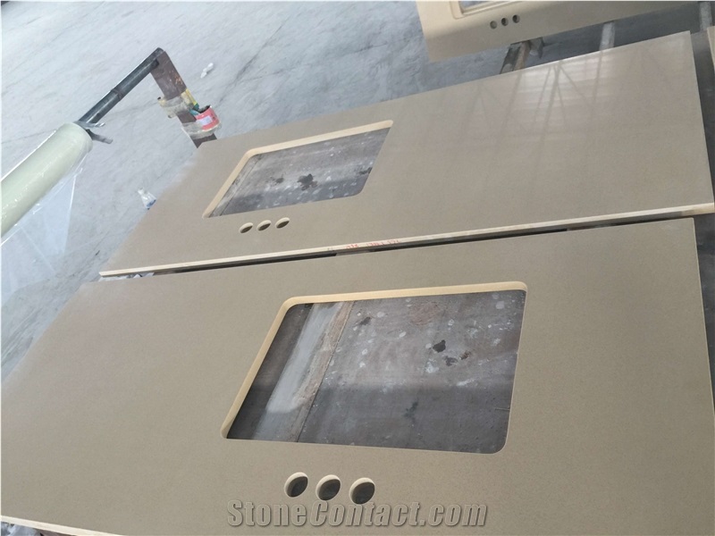Beige Quartz Stone Countertop, Beige Quartz Stone Vanity Top