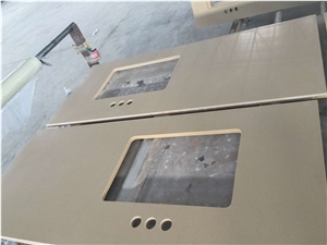 Beige Quartz Stone Countertop, Beige Quartz Stone Vanity Top