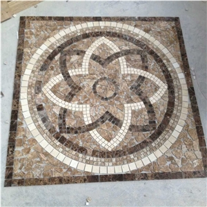 Dark Emperador+Light Emperador+Cream Marfil Marble Mosaic Medallions