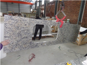 Giallo Sf Real White Granite Countertops/Bar Top/Worktop/Island Top, Polished Yellow Granite Kitchen Countertops