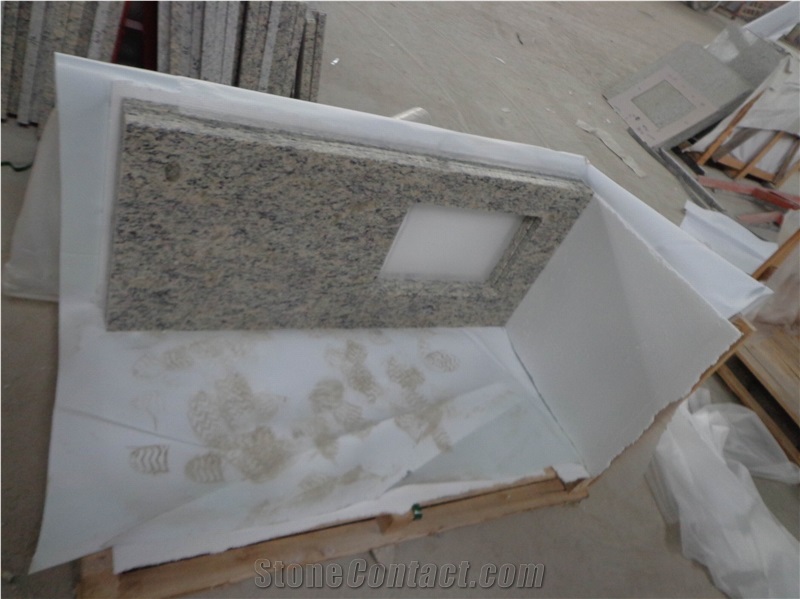 Giallo Sf Real White Granite Countertops/Bar Top/Worktop/Island Top, Polished Yellow Granite Kitchen Countertops