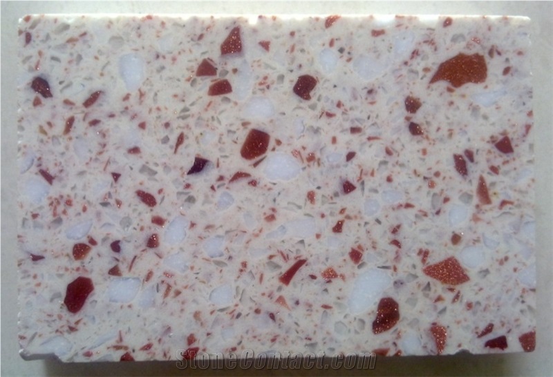 Prefabricated Pink Engineered Quartz Stone Tiles & Slabs