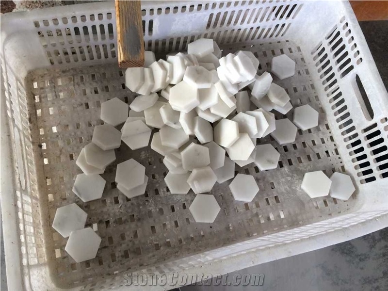 Chenille White Limestone Mosaic,Chinese Cheap White Wooden Limestone Hexagon Mosaic, Chenille White Floor/Wall Silver Screen Mosaic