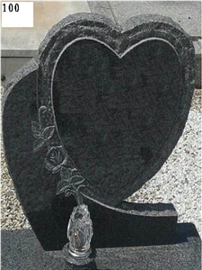 Double Heart Shaped Headstone with Angle China Red Granite Tombstone,Double Angel Holding Heart Shaped Granite Headstone Design,Heart Withe Angle Headstone