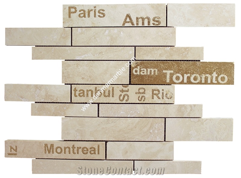 Cafe Designs Mosaic, Multicolor Travertine Mosaic Turkey
