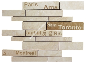 Cafe Designs Mosaic, Multicolor Travertine Mosaic Turkey