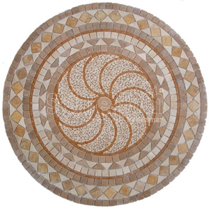 Geometric Medallions Mix Travertine Tumbled