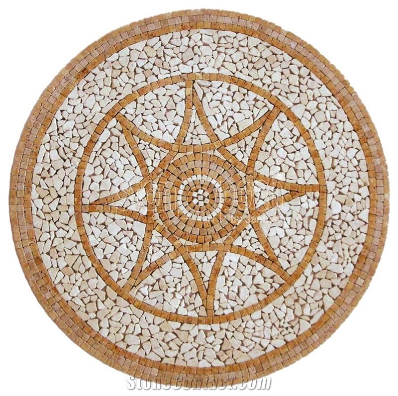 Geometric Medallions Mix Travertine Tumbled