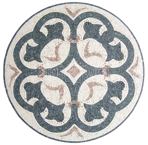Mix Travertine & Marble Mosaic Art Medallions for Flooring