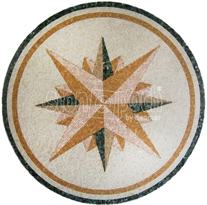 Mix Travertine & Marble Mosaic Art Medallions for Flooring
