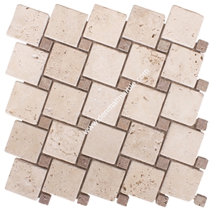 Sprial Dark Mix Travertine Tumbled Mosaic, Multicolor Travertine Turkey Mosaic Sprial Dark Mix Travertine Tumbled Mosaic, Multicolor Travertine Turkey Mosaic