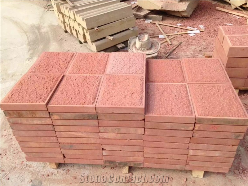 Red Sandstone Cube Stone & Pavers
