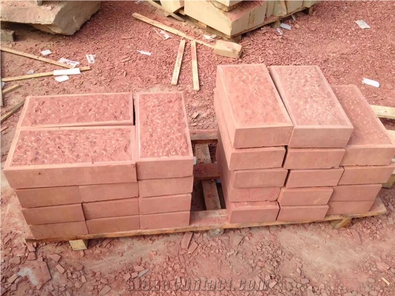 Red Sandstone Cube Stone & Pavers