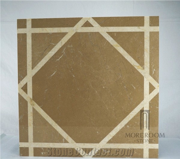 Australia Golden Beige Marble Floor Medallions;Laminated Medallions