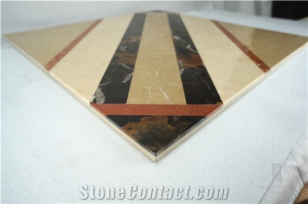 Australia Queensland Golden Beige Composite Marble Floor Tile Composite Medallion