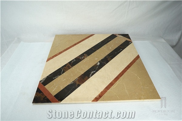 Australia Queensland Golden Beige Composite Marble Floor Tile Composite Medallion