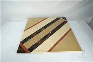 Australia Queensland Golden Beige Composite Marble Floor Tile Composite Medallion