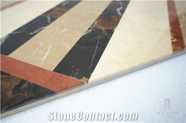 Australia Queensland Golden Beige Composite Marble Floor Tile Composite Medallion