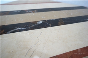 Australia Queensland Golden Beige Composite Marble Floor Tile Composite Medallion