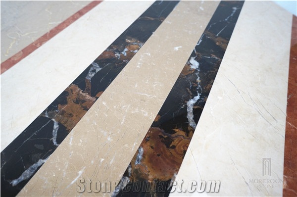 Australia Queensland Golden Beige Composite Marble Floor Tile Composite Medallion
