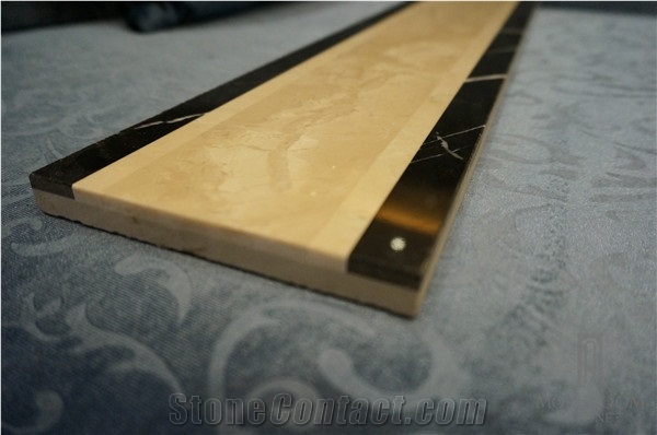 Beige Marble Turkey Artistic Border, Composite Marble Molding & Border for Floor Marble Mosaic Borders