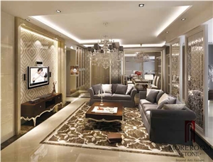 Decorative Stone Medallion Marble, Water Jet Marble Inlayed Pattern, Floor Medallion