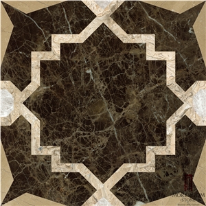 Decorative Stone Medallion Marble, Water Jet Marble Inlayed Pattern, Floor Medallion